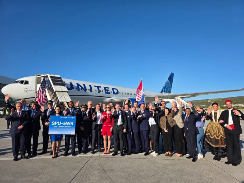 Prvi let United Airlinesa u splitskoj zračnoj luci. Foto: Grad Split